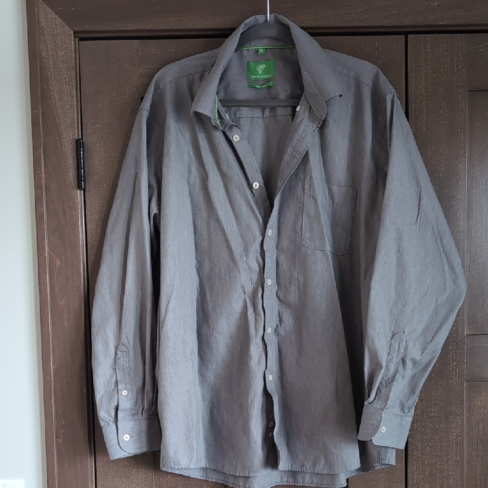 Classic Gray Button-Down Shirt for Men